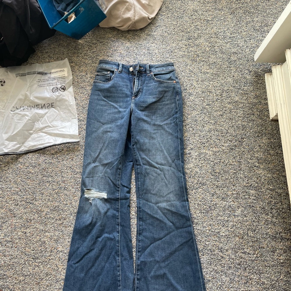 Express Blue Flare Wide Leg Jeans